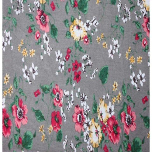 Floral Pansies Cotton Poplin