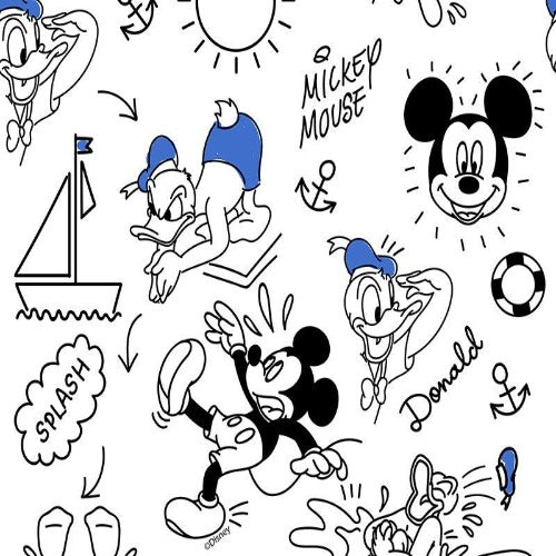 Disney Mickey Mouse and Donald Duck digital print fabric