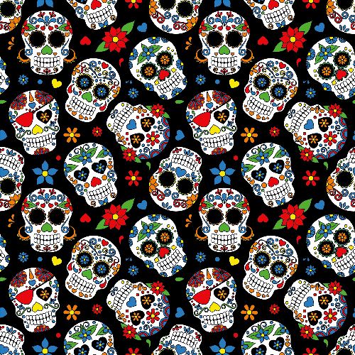 Halloween skull print fabric