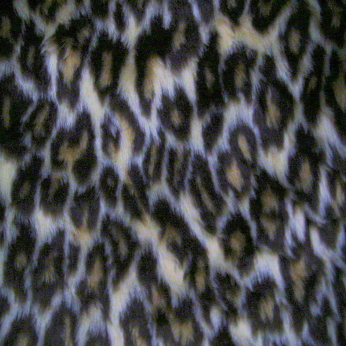 Leopard print faux fur fabric