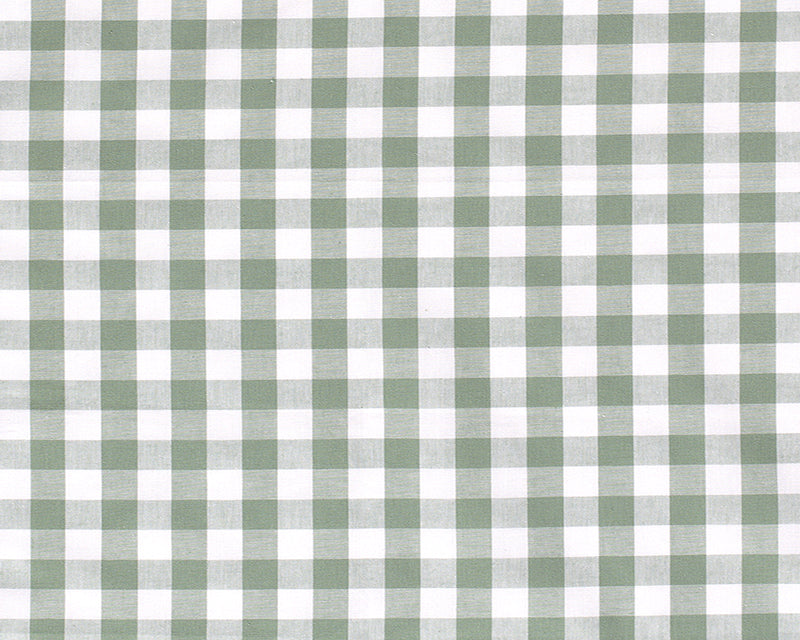 Sage polycotton gingham, 1/4 inch checks