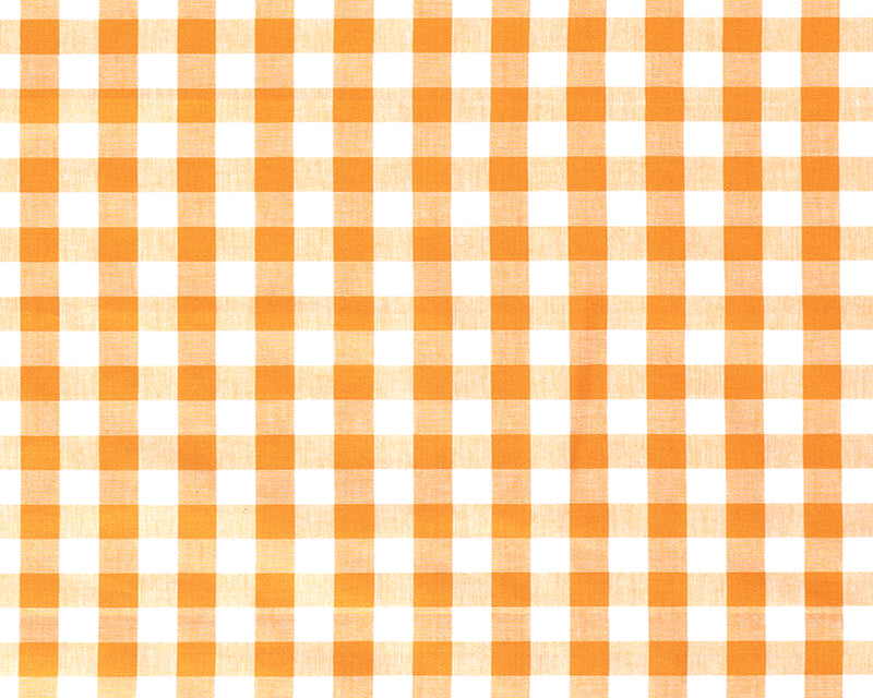 Orange polycotton gingham, 1/4 inch checks