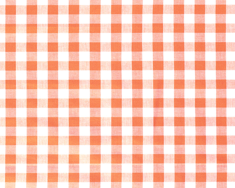 Rust polycotton gingham, 1/4 inch checks
