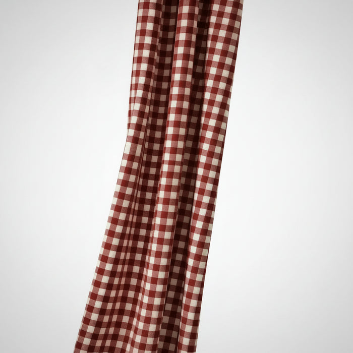 Gingham Polycotton Wine 1/8”