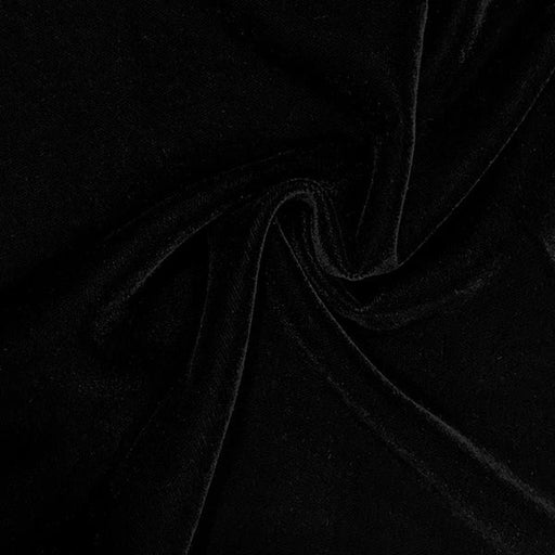 Black micro velvet fabric