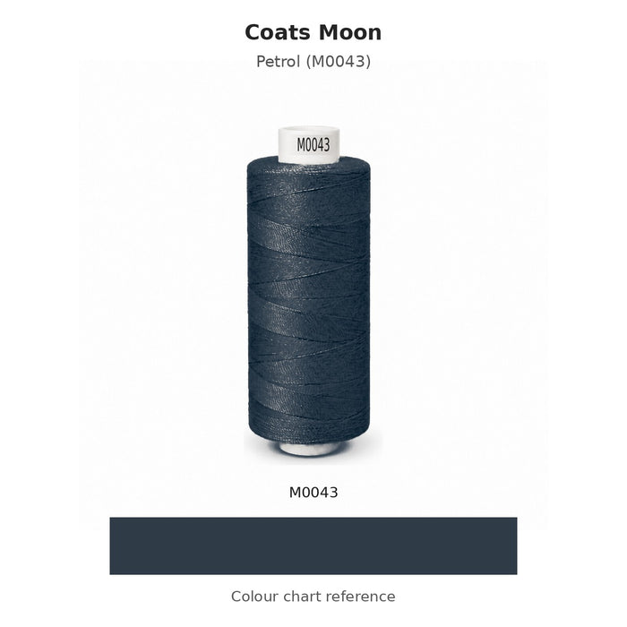 Coats Moon thread Petrol (M0043) with colour chart reference