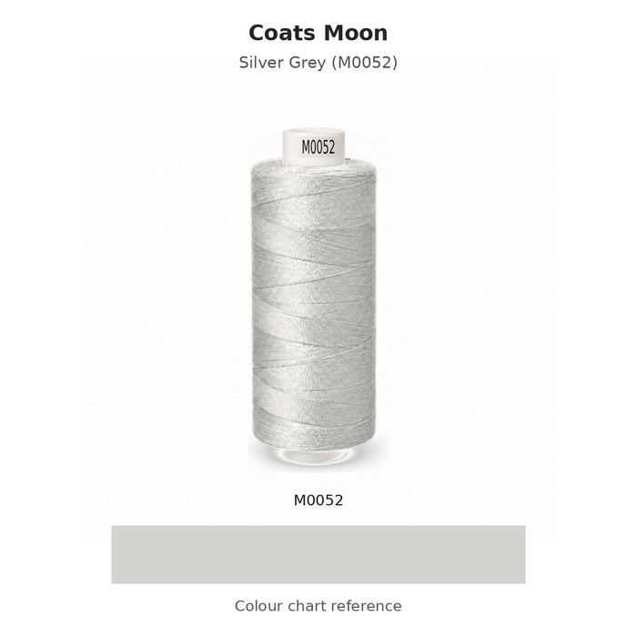 Coats Moon thread Silver Grey (M0052) with colour chart reference