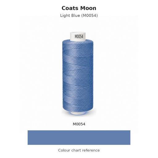 Coats Moon thread Light Blue (M0054) with colour chart reference