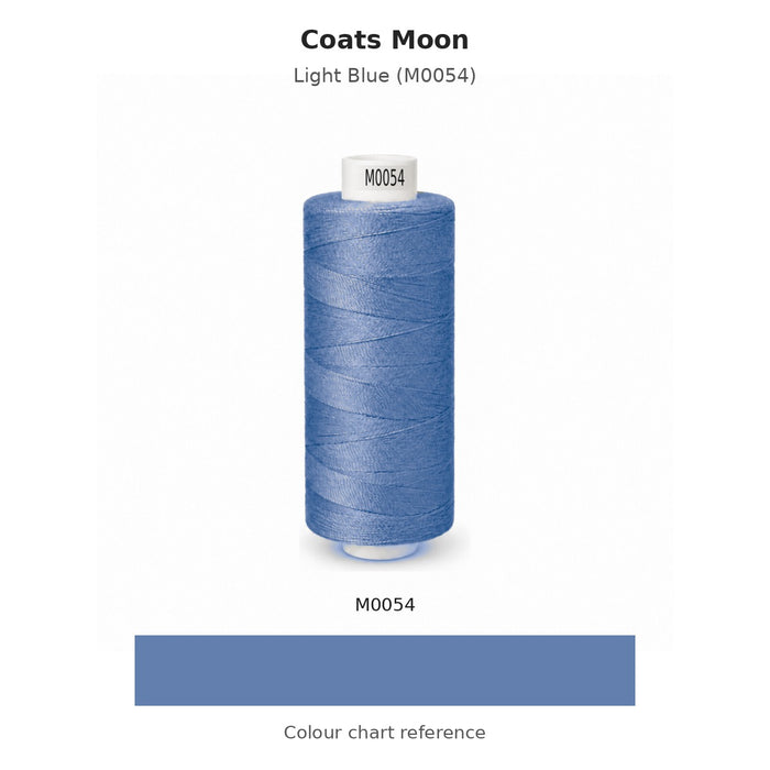 Coats Moon thread Light Blue (M0054) with colour chart reference