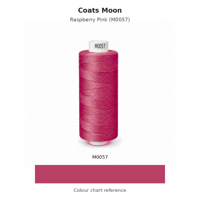 Coats Moon thread Raspberry Pink (M0057) with colour chart reference