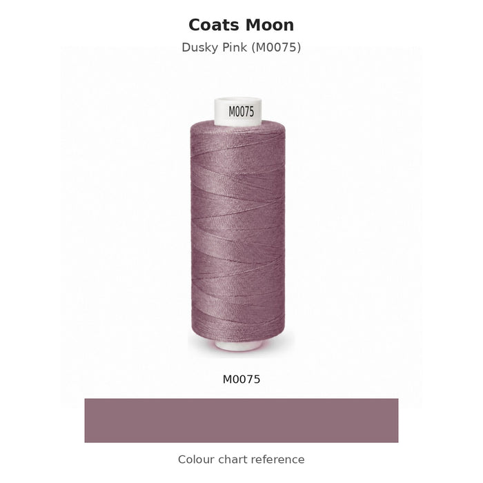 Coats Moon thread Dusky Pink (M0075) with colour chart reference