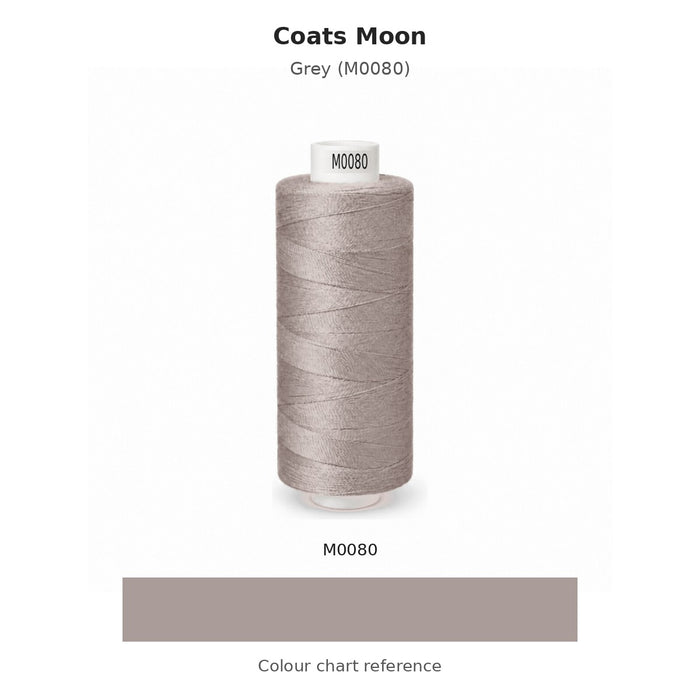 Coats Moon thread Grey (M0080) with colour chart reference