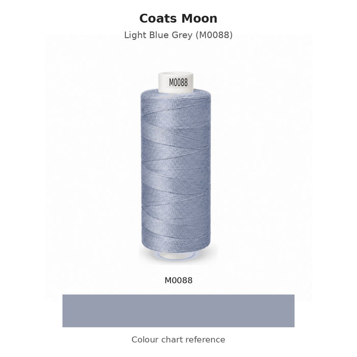 Coats Moon thread Light Blue Grey (M0088) with colour chart reference