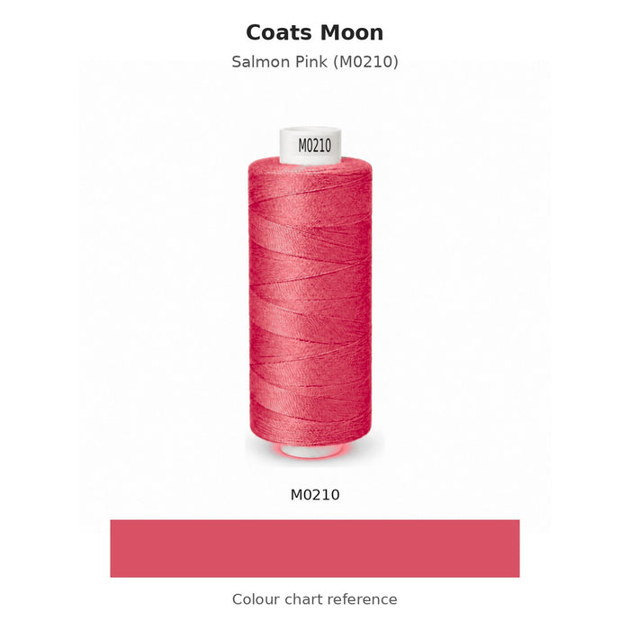Coats Moon thread Salmon Pink (M0210) with colour chart reference
