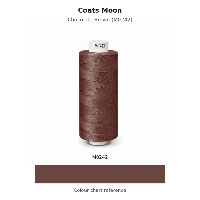 Coats Moon thread Chocolate Brown (M0242) with colour chart reference