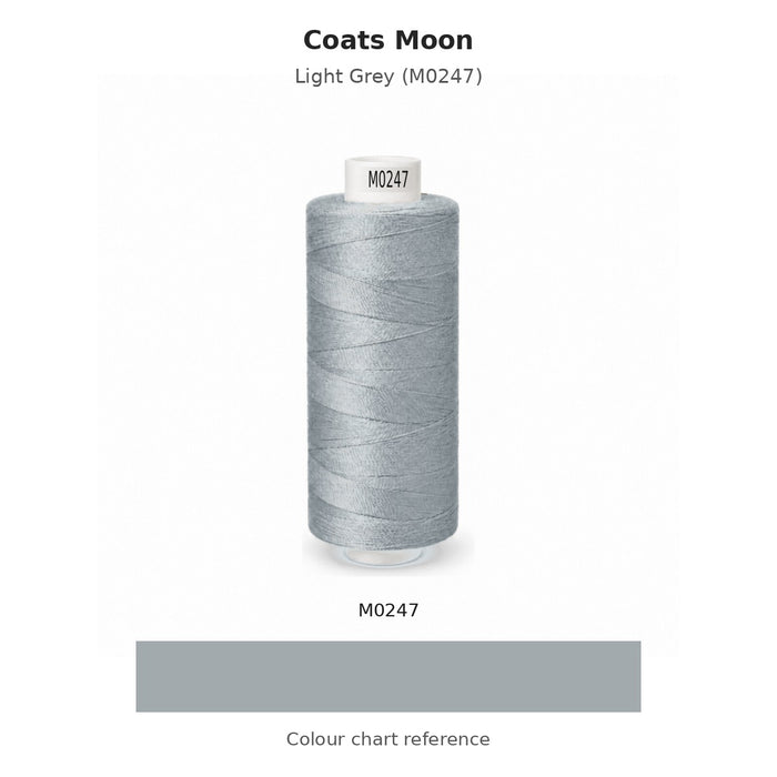 Coats Moon thread Light Grey (M0247) with colour chart reference