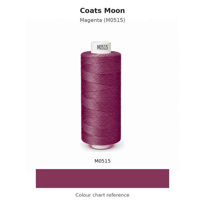 Coats Moon thread Magenta (M0515) with colour chart reference