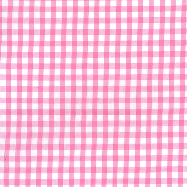 Gingham Polycotton Pink 1/8”