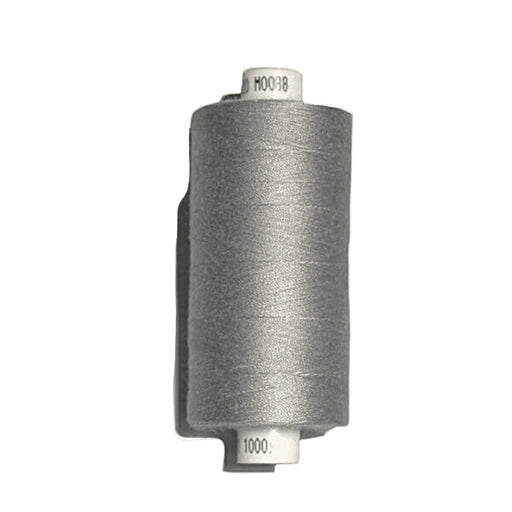 Spool of gray thread on a white background