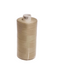 Spool of beige thread on a white background