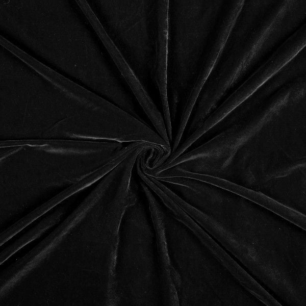 Close-up of black velvet fabric with a swirl pattern