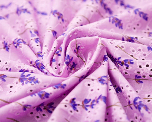 Close-up of purple floral fabric