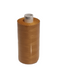 Spool of brown thread on a white background