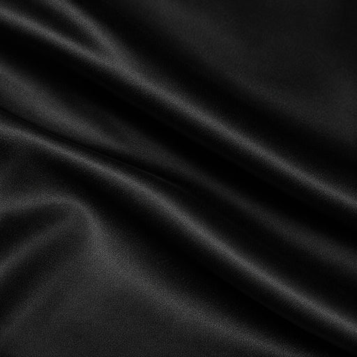 Plain Polyester Satin - Black