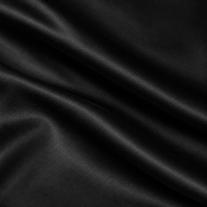 Plain Polyester Satin - Black
