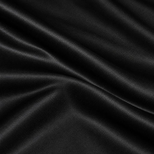 Plain Polyester Satin - Black