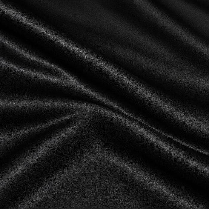 Plain Polyester Satin - Black