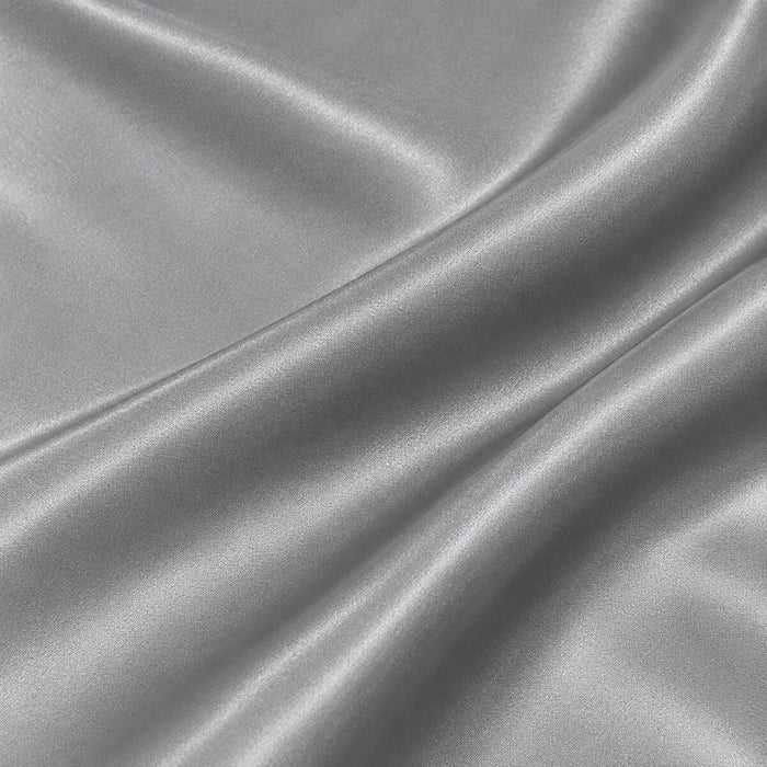 Plain Polyester Satin - Silver