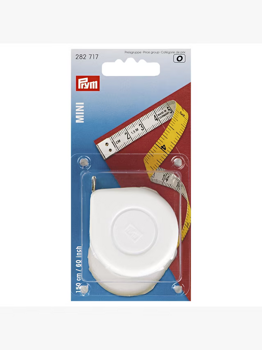 Packaged tape measure with a white background