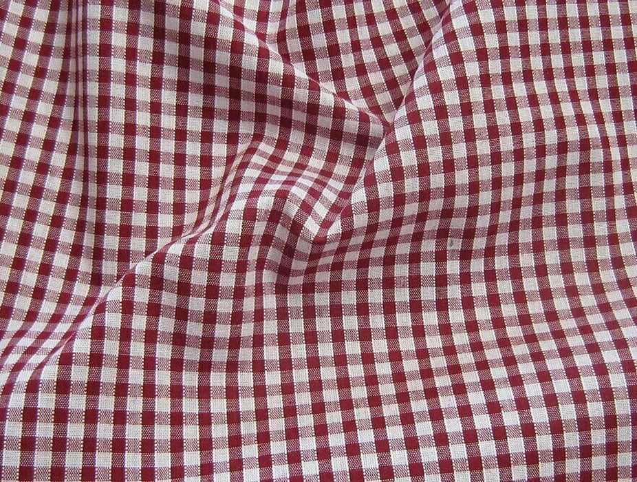 Gingham Polycotton Wine 1/8”