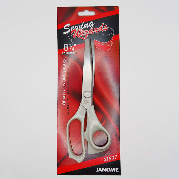 Sewing scissors in packaging with 'Sewing Wizards' branding on a gray background