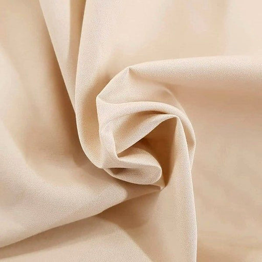 Beige plain polycotton fabric