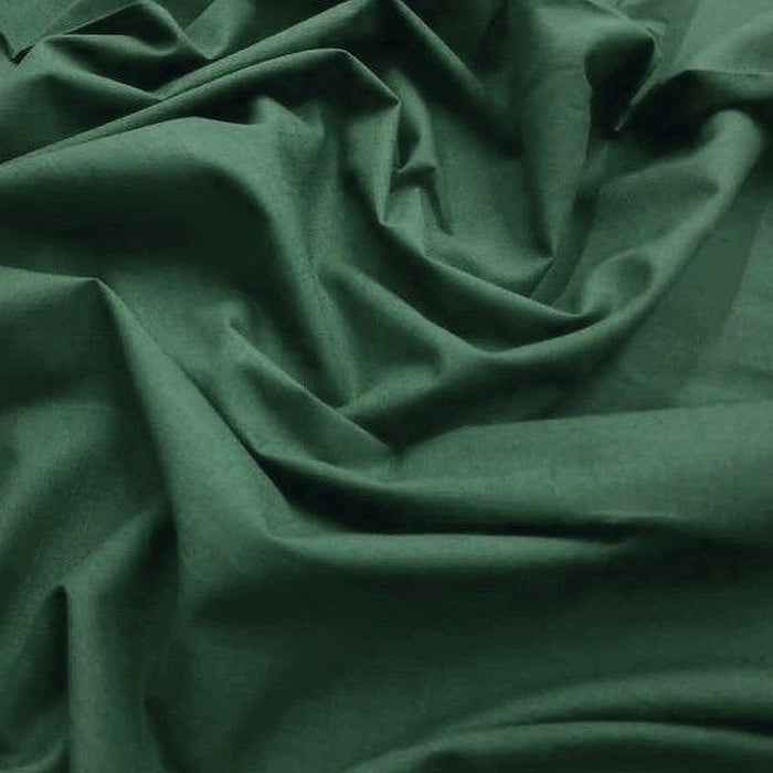 Bottle green plain polycotton fabric