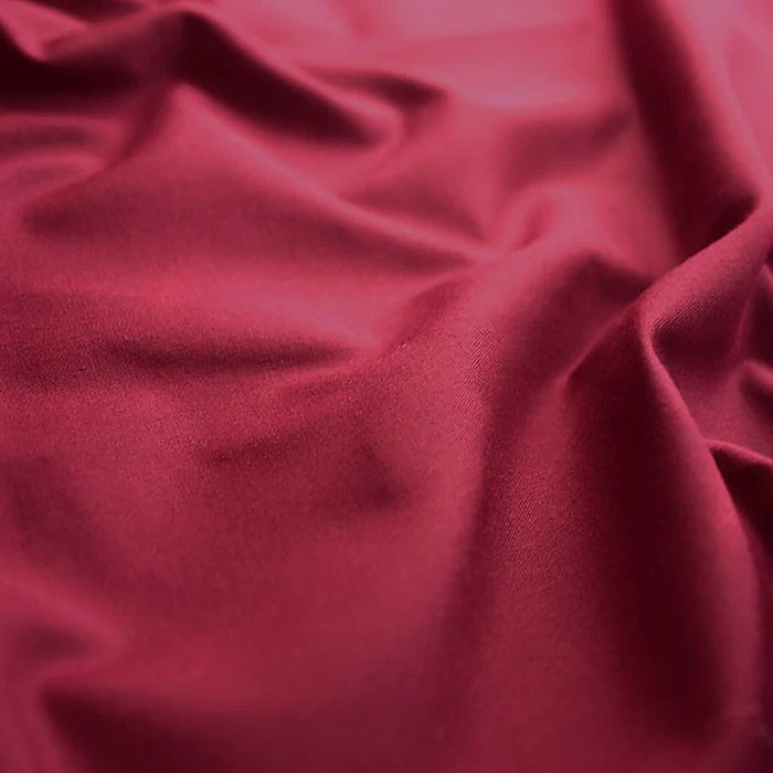 Burgundy plain polycotton fabric
