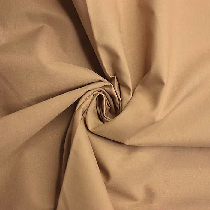 Coffee plain polycotton fabric