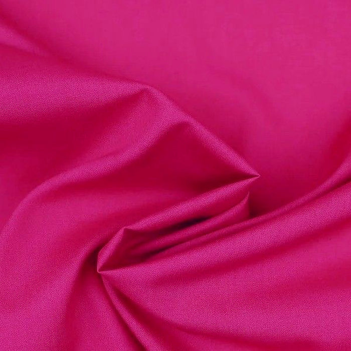 Dark cerise plain polycotton fabric