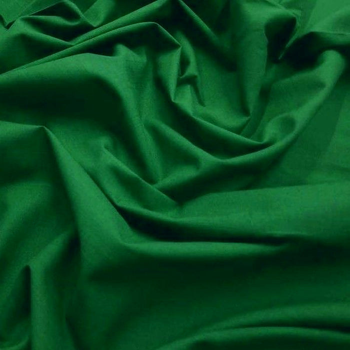 Emerald green plain polycotton fabric