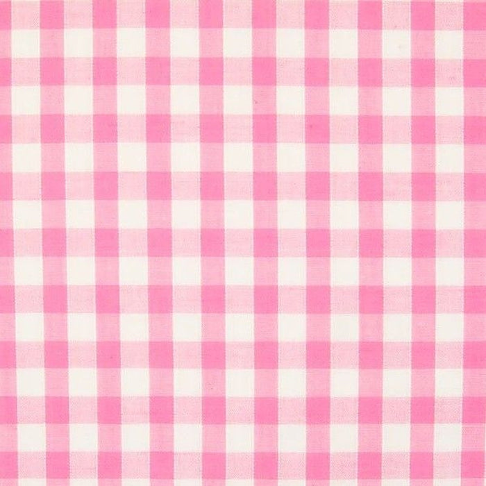 Baby pink polycotton gingham, 1/4 inch checks