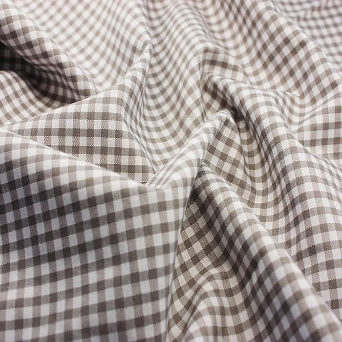 Grey polycotton gingham, 1/8 inch checks
