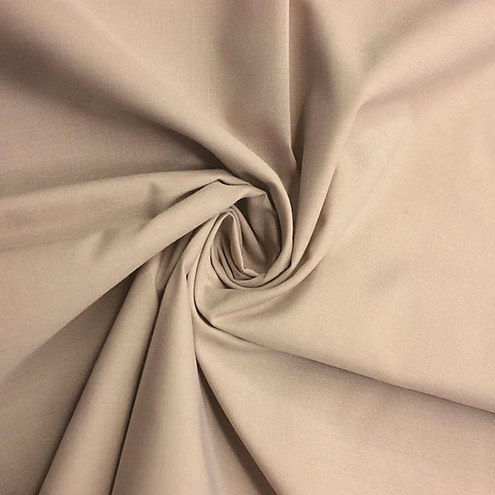 Mushroom plain polycotton fabric