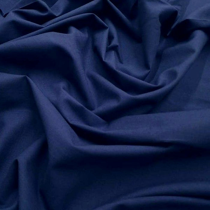 Navy plain polycotton fabric