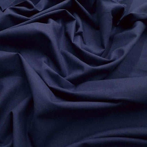 Dark navy plain polycotton fabric