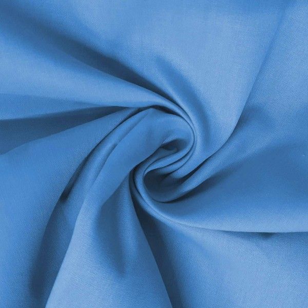 New blue plain polycotton fabric