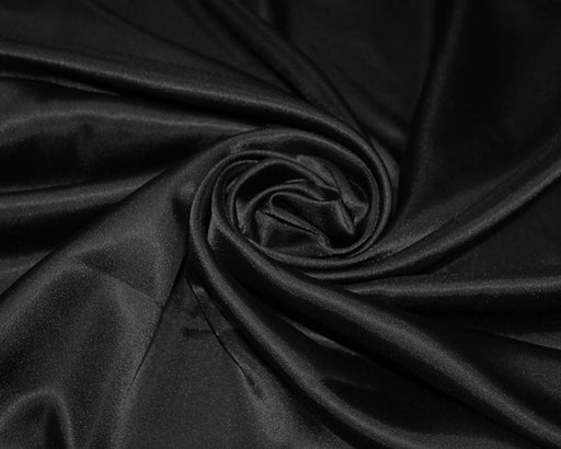 Black plain polyester satin fabric
