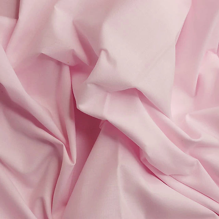 Rose plain polycotton fabric