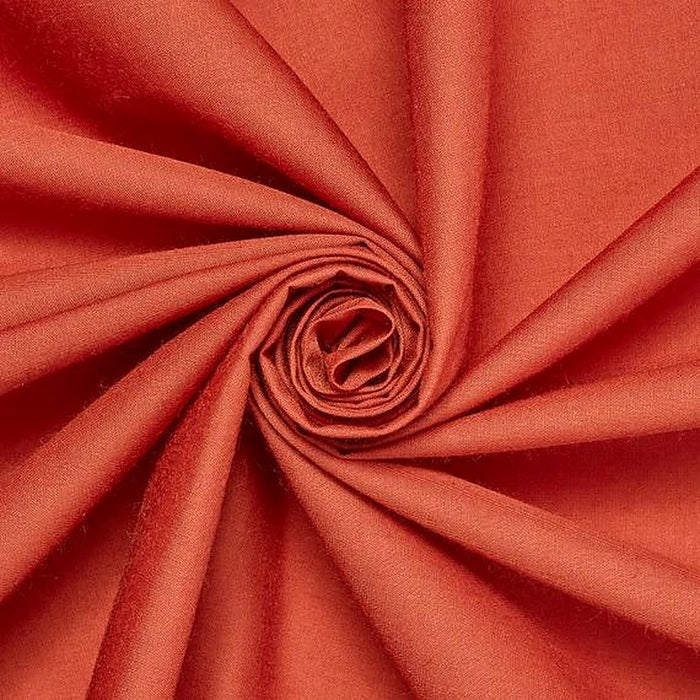 Rust plain polycotton fabric